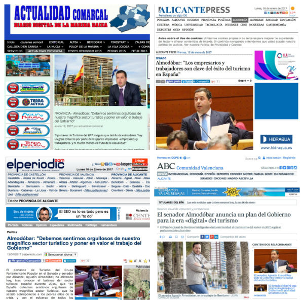 El senador y politico de Benidorm Agustín Almodóbar, en la prensa tras las declaraciones sobre turismo